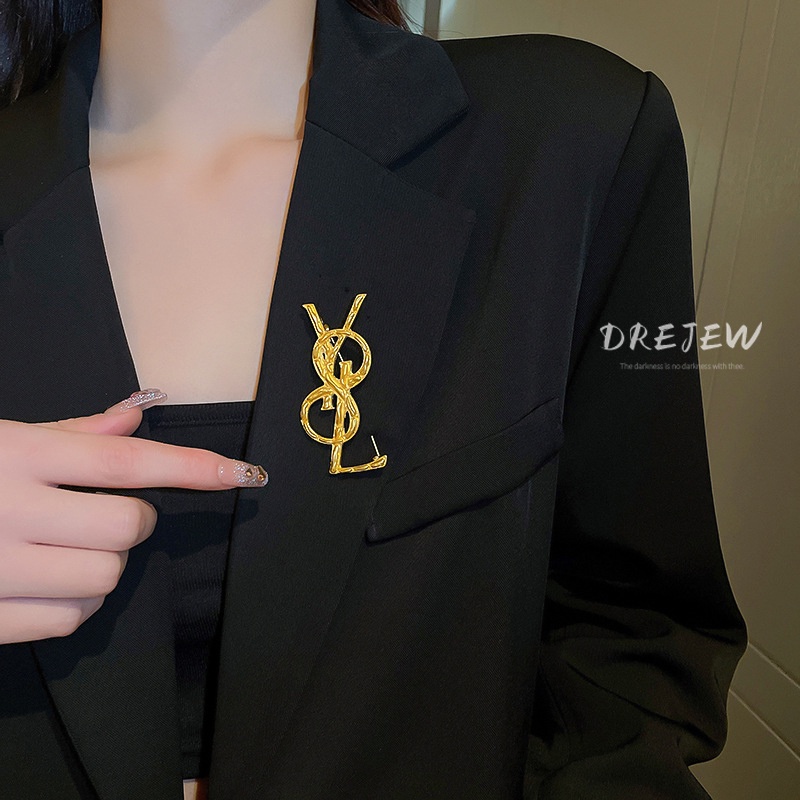 DREJEW Ghim cài áo hình chữ bằng kim loại thời trang Hàn Quốc cao cấp