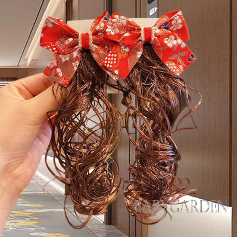 Kẹp Tóc Xoăn Đính Nơ Dễ Thương Phong Cách Trung Hoa Cho Bé Gái