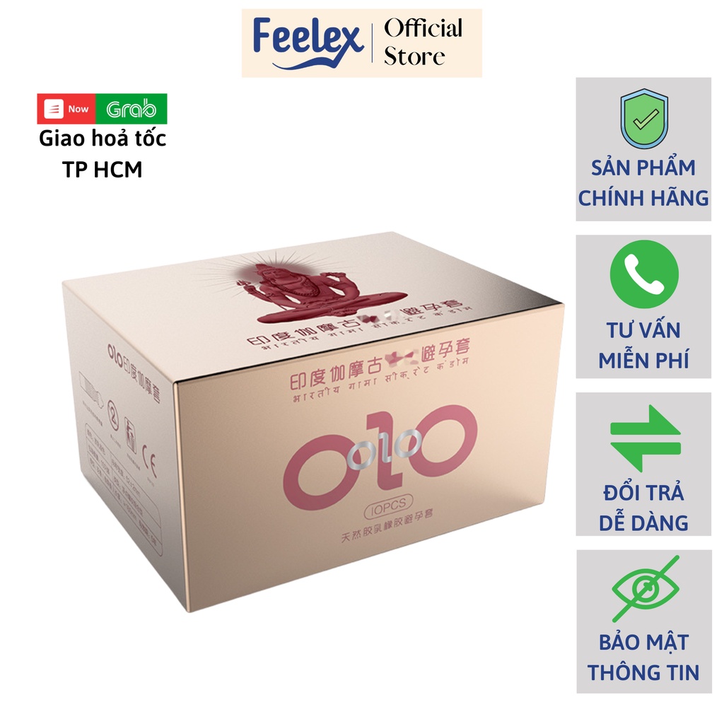 Bao cao su gai OZO hường, gân li ti, siêu mỏng, nhiều gel bôi trơn hộp 10 bcs - olo store