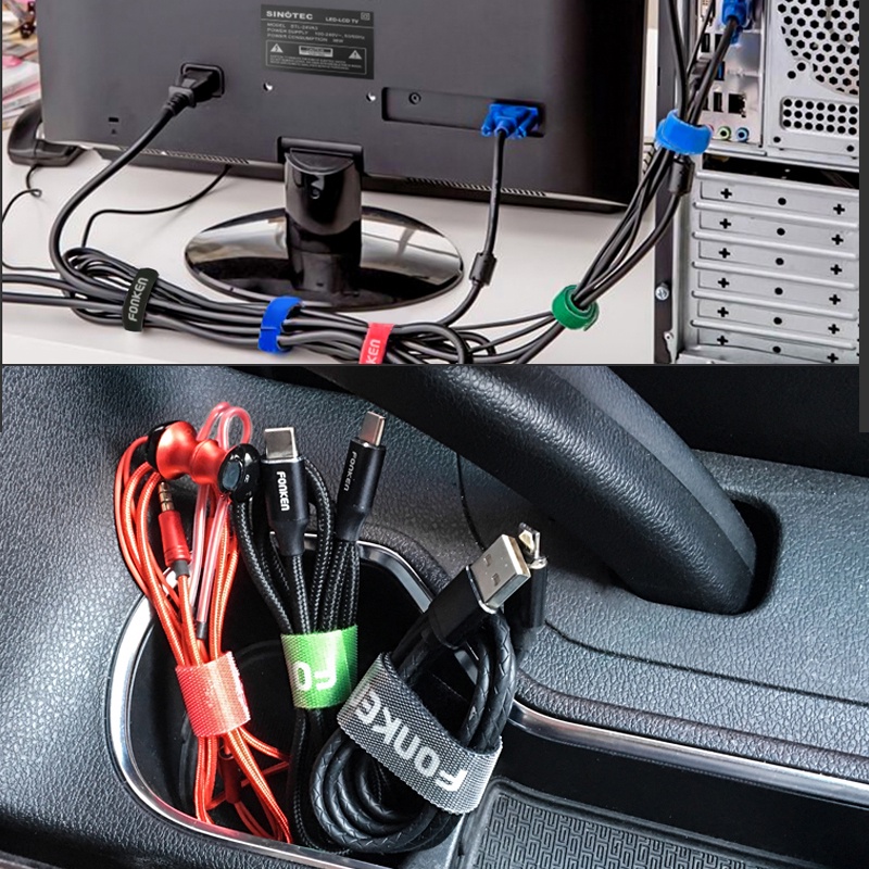 Dây Quấn Dây Cáp Bằng Nilon Tự Dính Đa Năng Có Thể Tái Sử Dụng