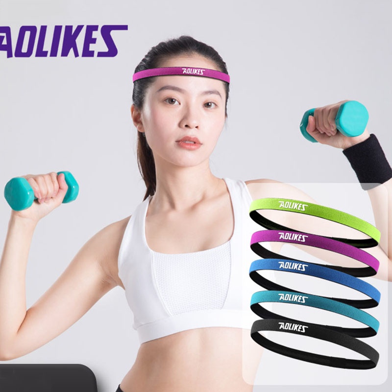 Băng đô thể thao Headband Aolikes Chính Hãng chặn mồ hôi trán sành điều, co dãn chống trượt AD32