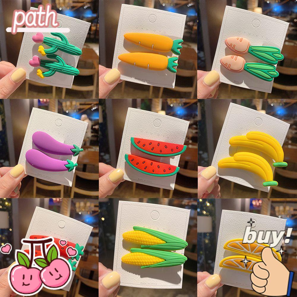 1 Cặp Kẹp Tóc Hình Trái Cây / Cà Rốt Dễ Thương Cho Bạn Gái