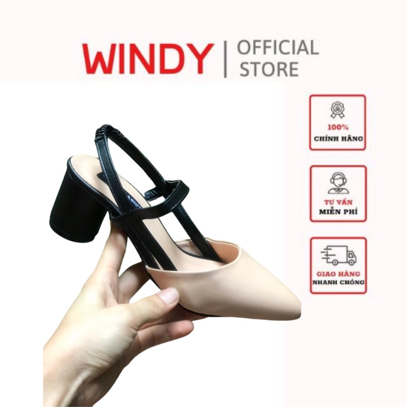 Giày CG sandal bít mũi nhọn 2 quai da mờ 5P WINDY CG-0590