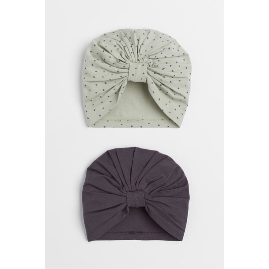 Set 2 mũ cotton Hm auth | Săn sale hm uk | sz 6-12m, 1-2y, 2-4y