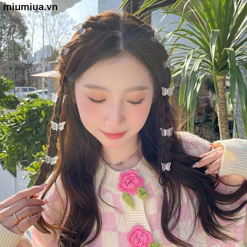 miumiuaKẹp Tóc Trong Suốt Hình Bướm Phong Cách Hàn Quốc Cho Nữ