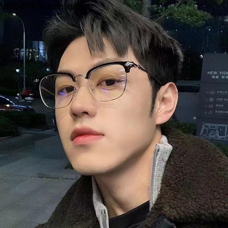 Kính Mắt Oversize Gọng Kim Loại Chống Ánh Sáng Xanh Phong Cách Unisex