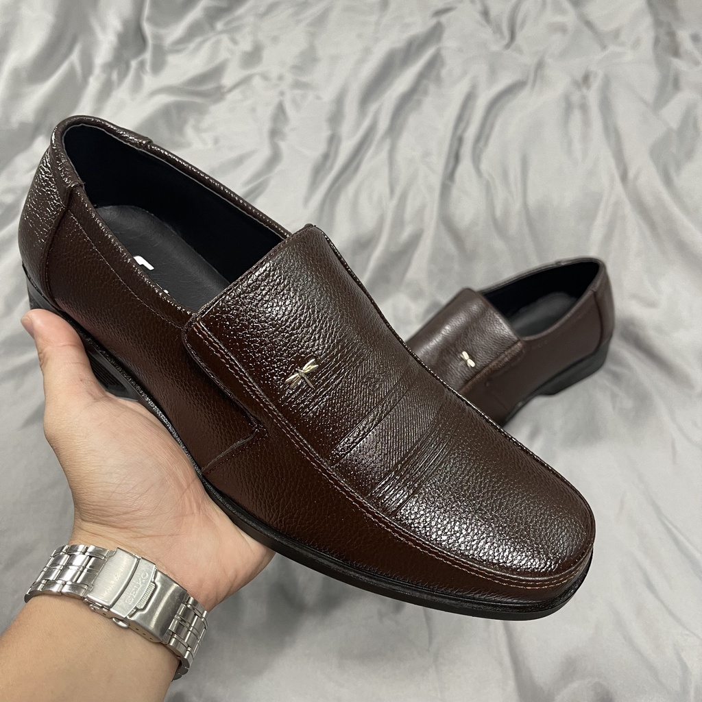 Giày da nam trung niên mũi vuông, giày tặng bố đế khâu thời thượng 7N- Bicmen