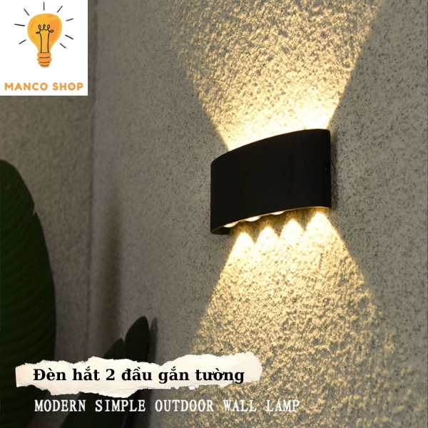 Đèn hắt tường 2 đầu trang trí gắn treo tường cầu thang ban công 2 4 6 8 10 tia kháng nước ip 65 Manco | BigBuy360 - bigbuy360.vn