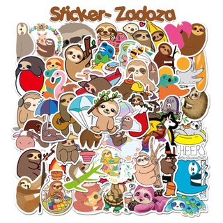 Sticker trang trí mũ bảo hiểm, đàn, guitar, ukulele, điện thoại laptop hình con lười