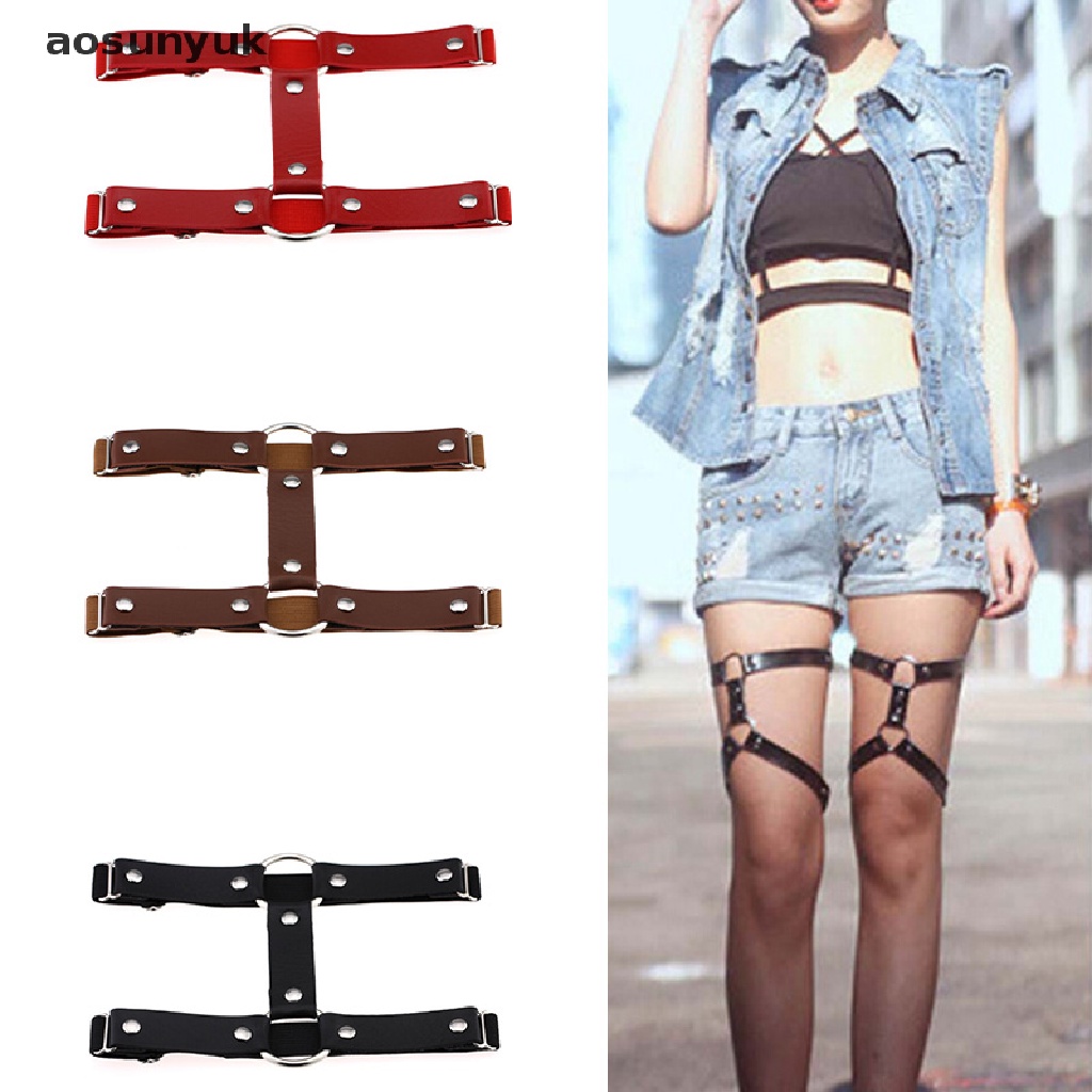 Thắt Lưng Da Có Vòng Khuyên Đeo Chân Phong Cách Punk Harajuku Gợi Cảm Cho Nữ