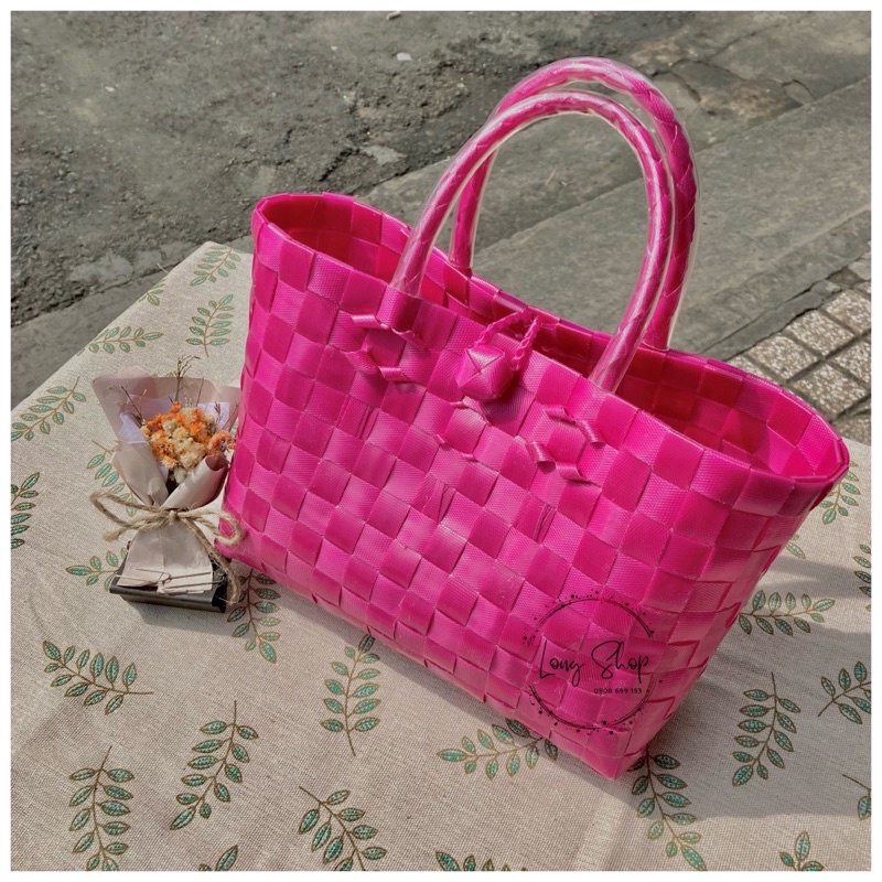 Túi xách đan tay -  Size 6 bé  - Làn nhựa