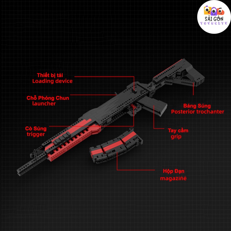 Đồ Chơi Lắp Ráp Mô Hình CSGO Súng AK12 MOC Với 700+ PCS - Bản Thiết Kế Tiêu Chuẩn Của Kevin