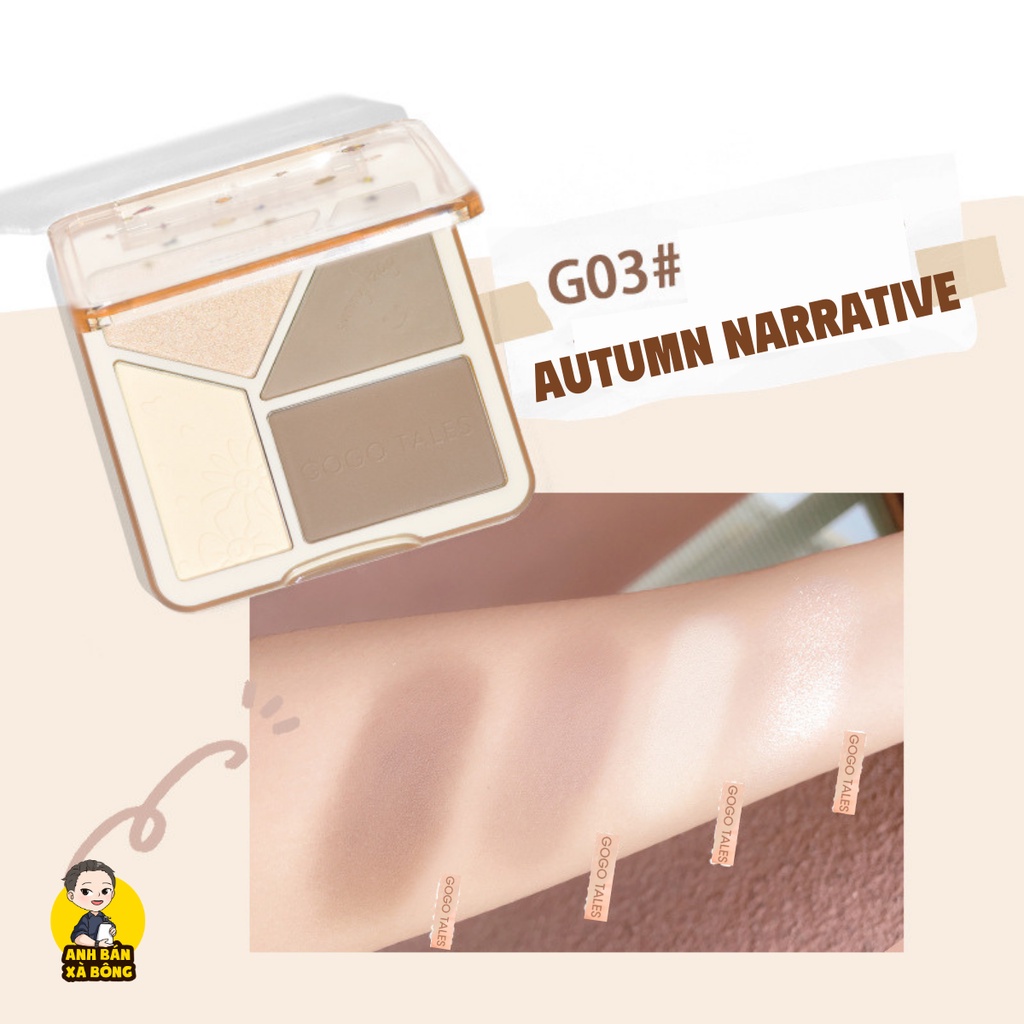 Bảng Phấn Tạo Khối & Bắt Sáng GOGOTALES Natural Light And Shadow Stereoscopic Grooming GT431