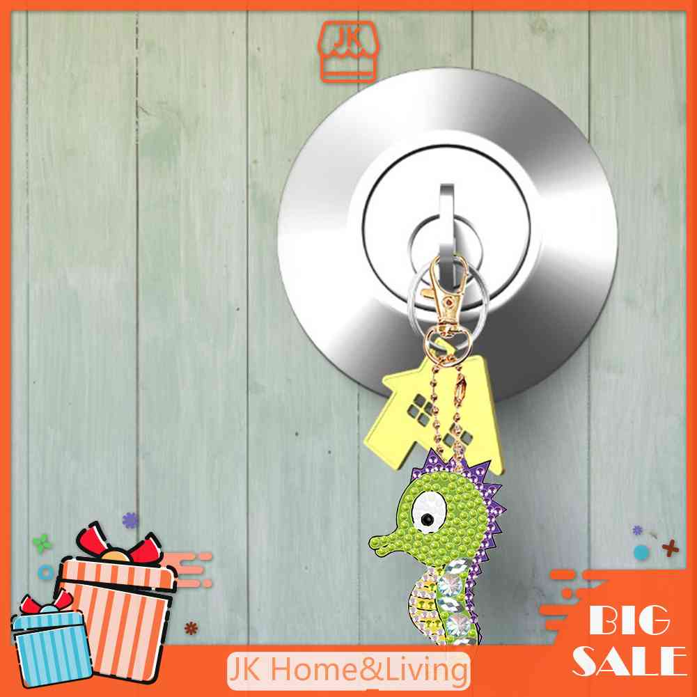 Set 5 Móc Khóa Đính Hạt Nhựa Acrylic DIY