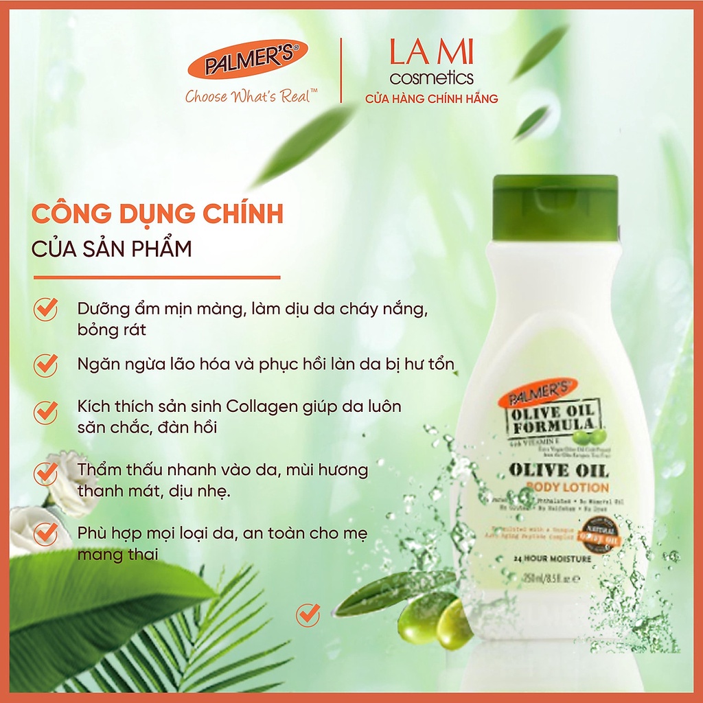 Sữa dưỡng thể ngăn ngừa lão hóa chiết xuất từ Olive Palmer's 250ml