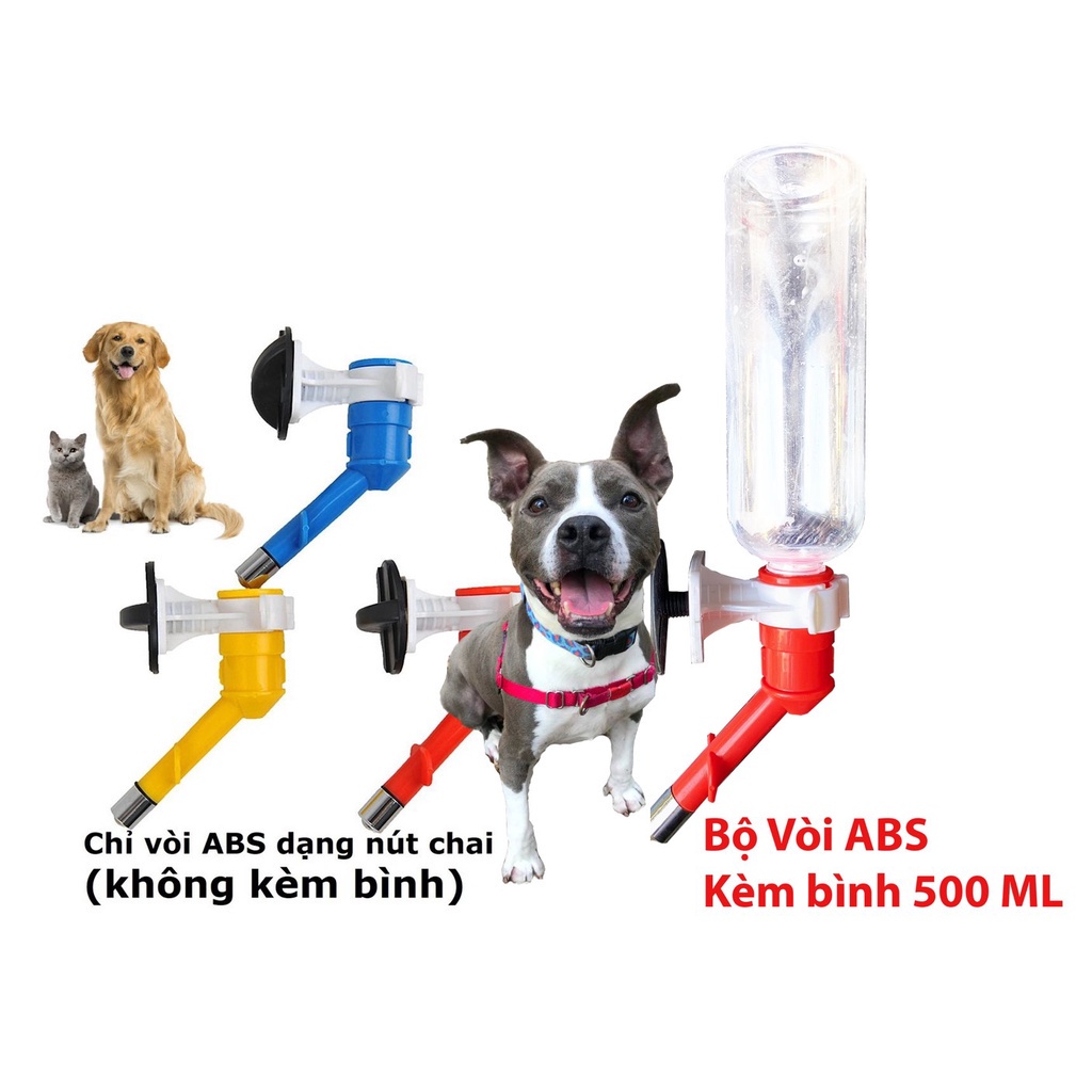 New- Hanpet- Bình uống nước thú cưng gắn chuồng vòi treo chuồng chó (4 loại) Cấp nước tự động cho chó mèo