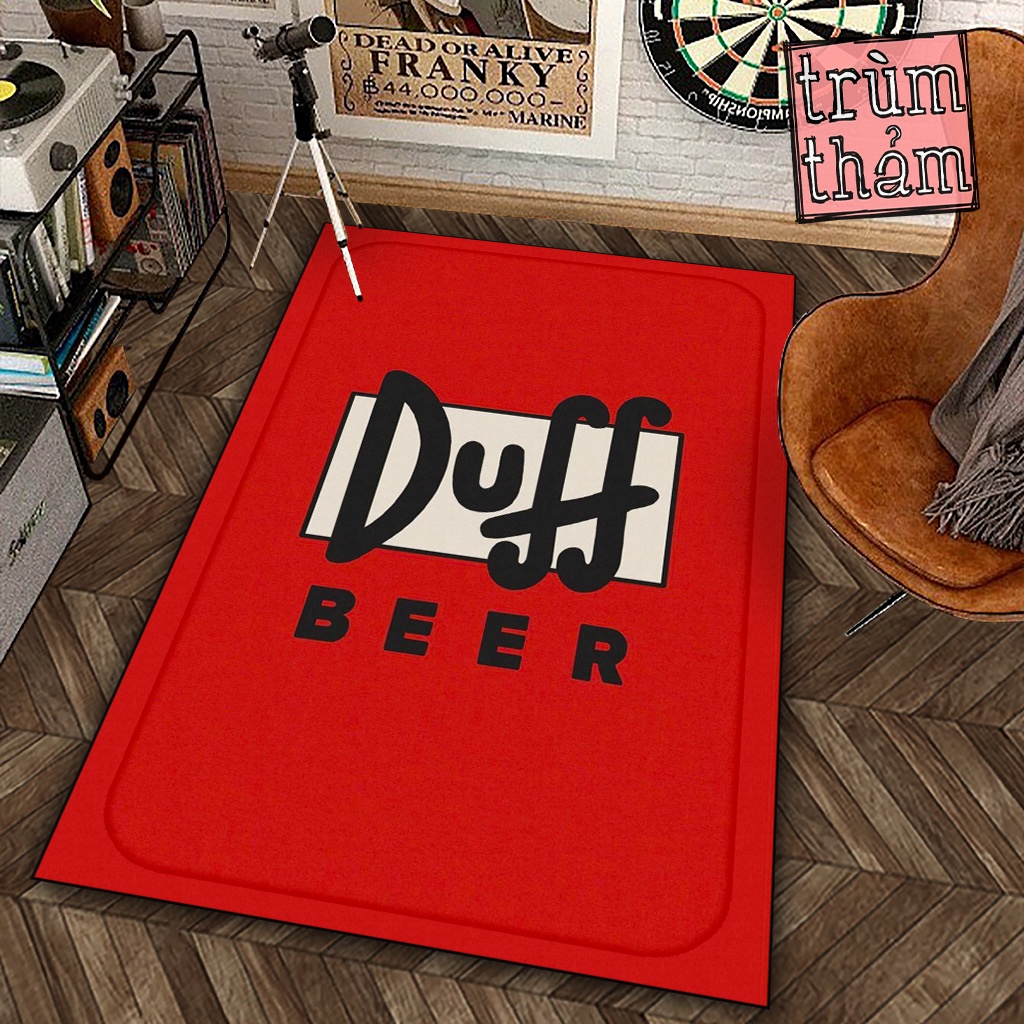 Thảm Trang Trí Duff Beer Đồ Uống Có Cồn Decor Góc Học Tập Làm Việc Phòng Ngủ Phòng Khách Văn Phòng