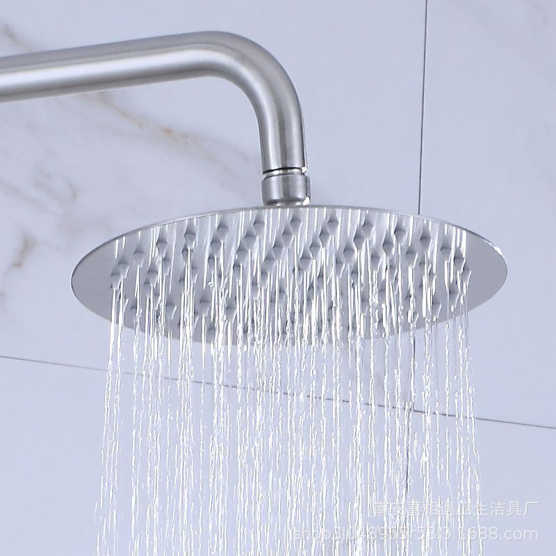 Bộ sen cây tắm đứng inox mờ nóng lạnh cao cấp - bát sen tắm đứng, vòi sen inox tròn dẹt không gỉ - QM.BSC004