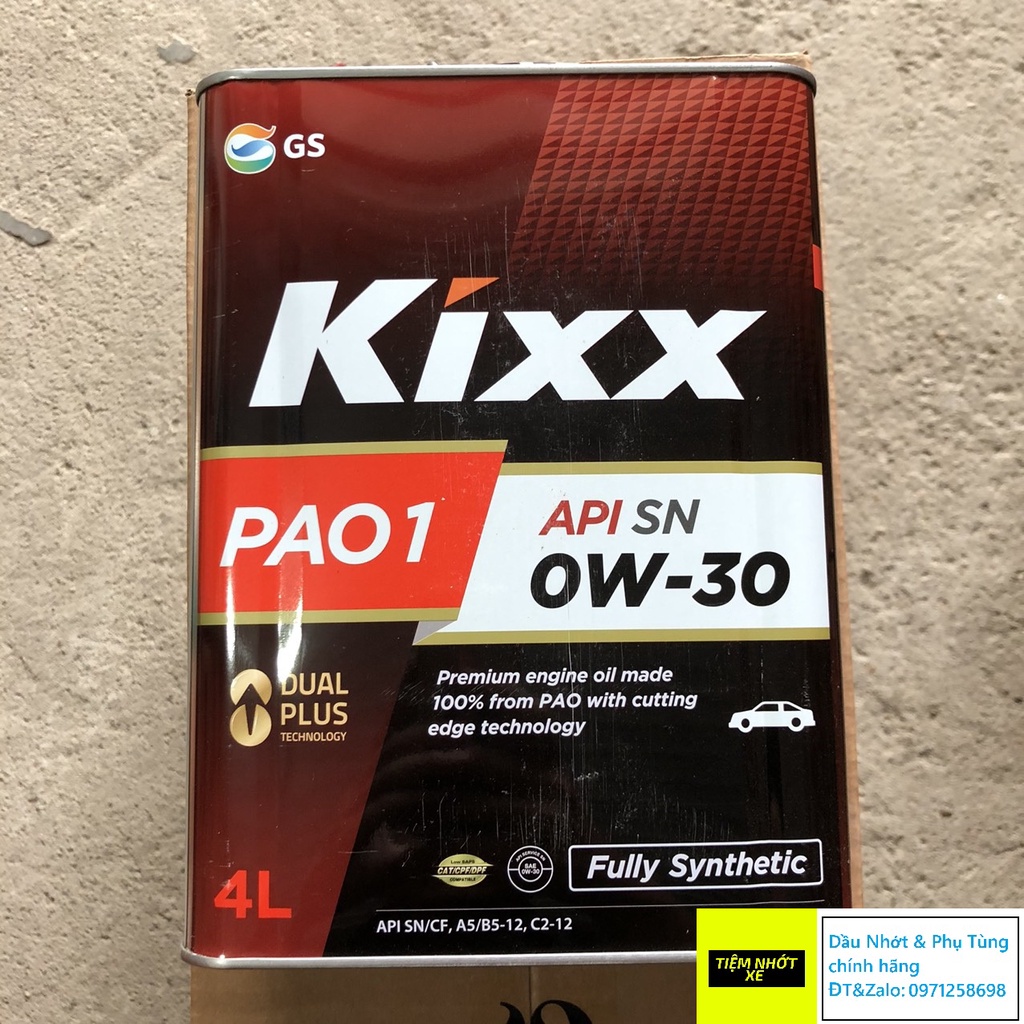 [ CHÍNH HÃNG ] Nhớt ô tô tổng hợp toàn phần Kixx PAO 1 0w30 [ 4L ]