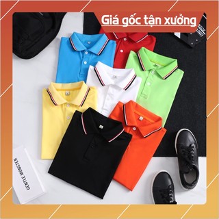 Áo thun Nam Nữ Polo trơn có viền, cổ bẻ chất vải poly cao cấp dày dặn thấm hút mồ hôi tốt, ngắn tay cực sang trọng