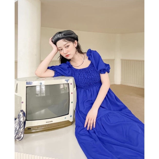 Váy xanh dài Leo’s Clothing