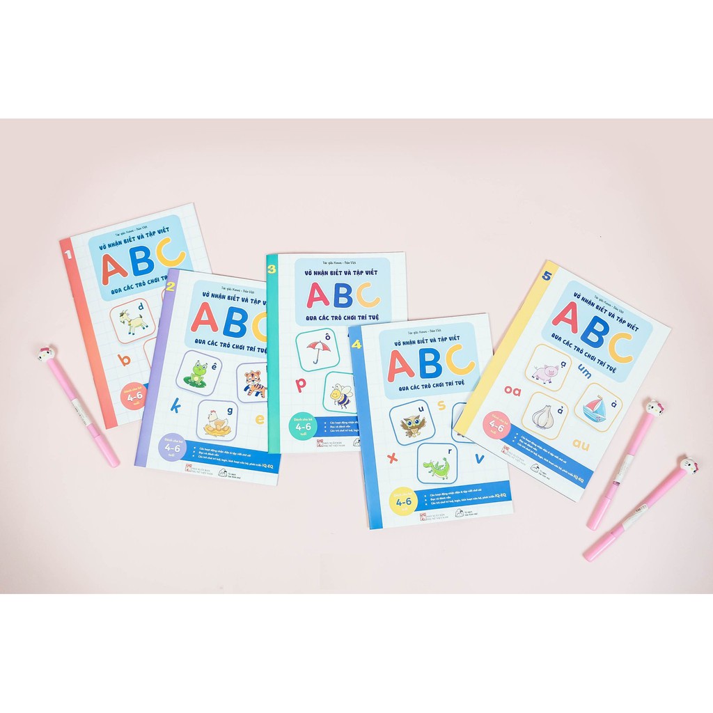 Sách - Vở nhận biết và tập viết ABC và Vở nhận biết và tập viết 123 qua các trò chơi trí tuệ
