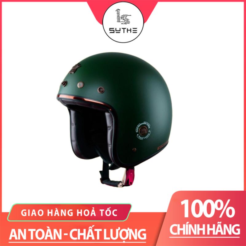 Nón Bảo Hiểm 3/4 Royal M20D Xanh Lính Thiết Kế Ốp Tai Và Viền Da Đẳng Cấp Và Sang Trọng