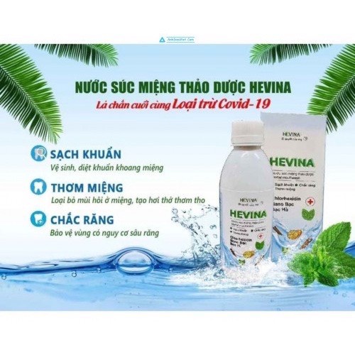 Nước Súc Miệng Thảo Dược HEVINA Ngăn Ngừa Sâu Răng, Hôi Miệng, Ngừa Nhiệt Miệng Chai 250ml