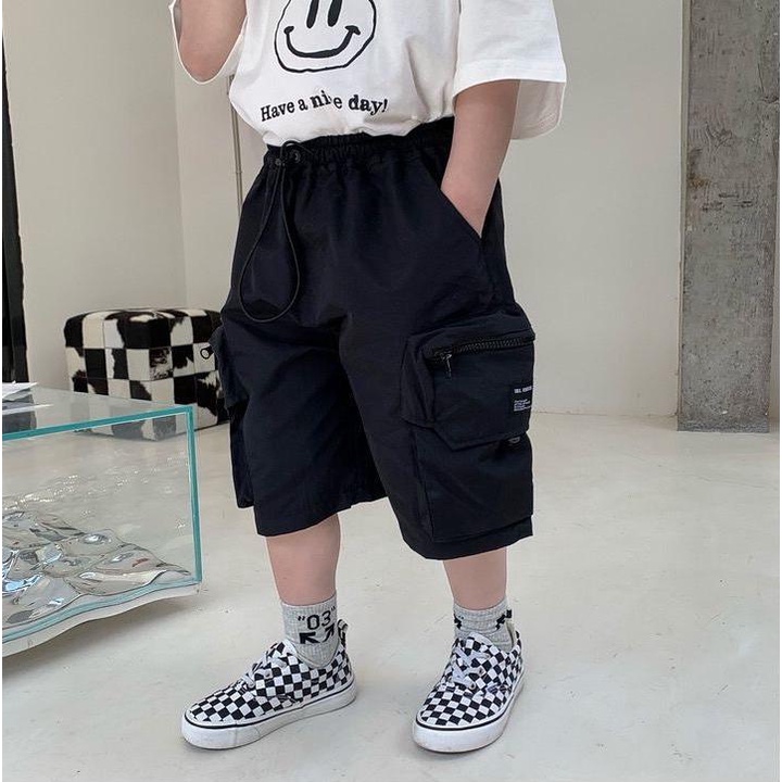 Quần kaki bé trai túi hộp QB330 sz 100-150, cạp chun dây rút, thời trang hè năng động cho bé 2023