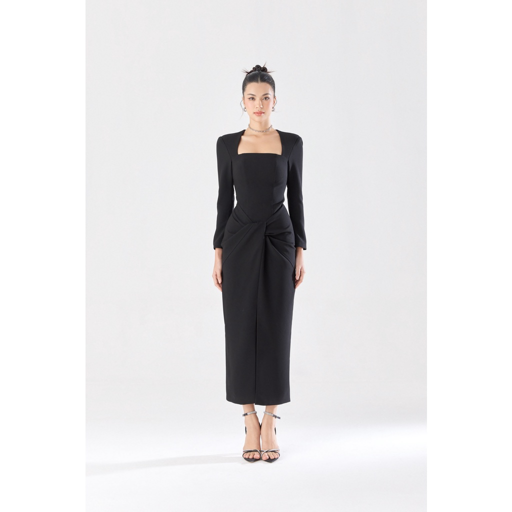 ĐẦM XOẮN EO TAY DÀI CỔ NỮ HOÀNG THIẾT KẾ TÔN DÁNG THANH LỊCH QUYẾN RŨ SANG TRỌNG - MÂY DRESS