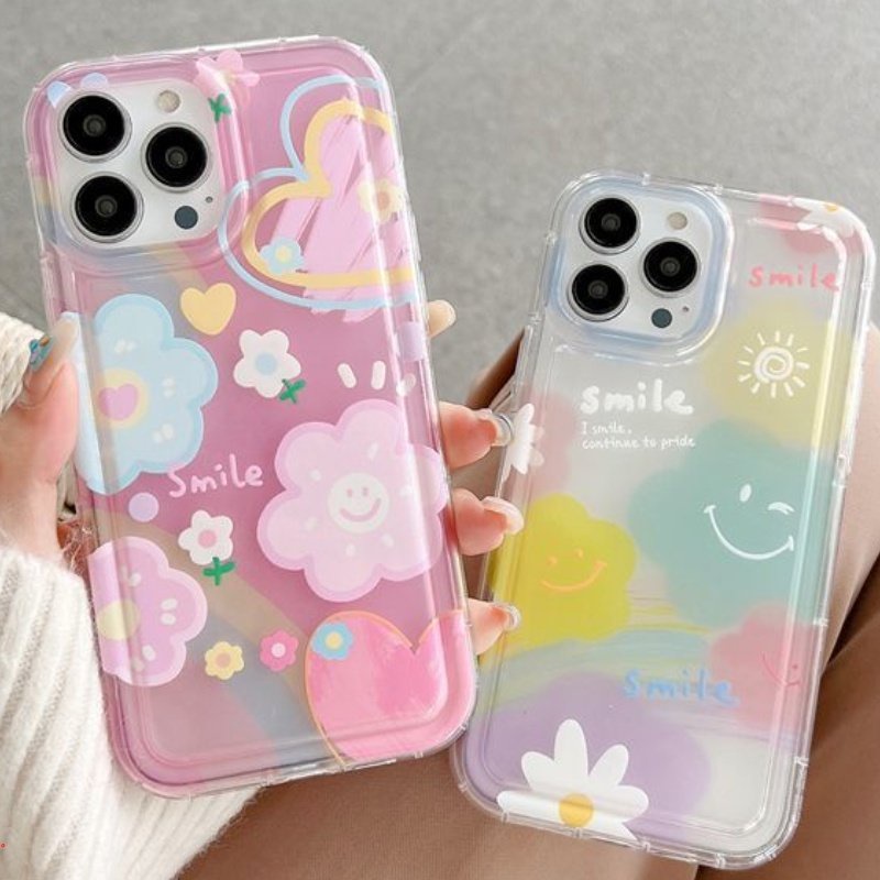 Ốp Điện Thoại TPU Mềm Trong Suốt Chống Sốc In Họa Tiết Hoa Cho iphone 14 13 12 11 Pro MAX XS MAX XR X 6 14 7 8 Plus