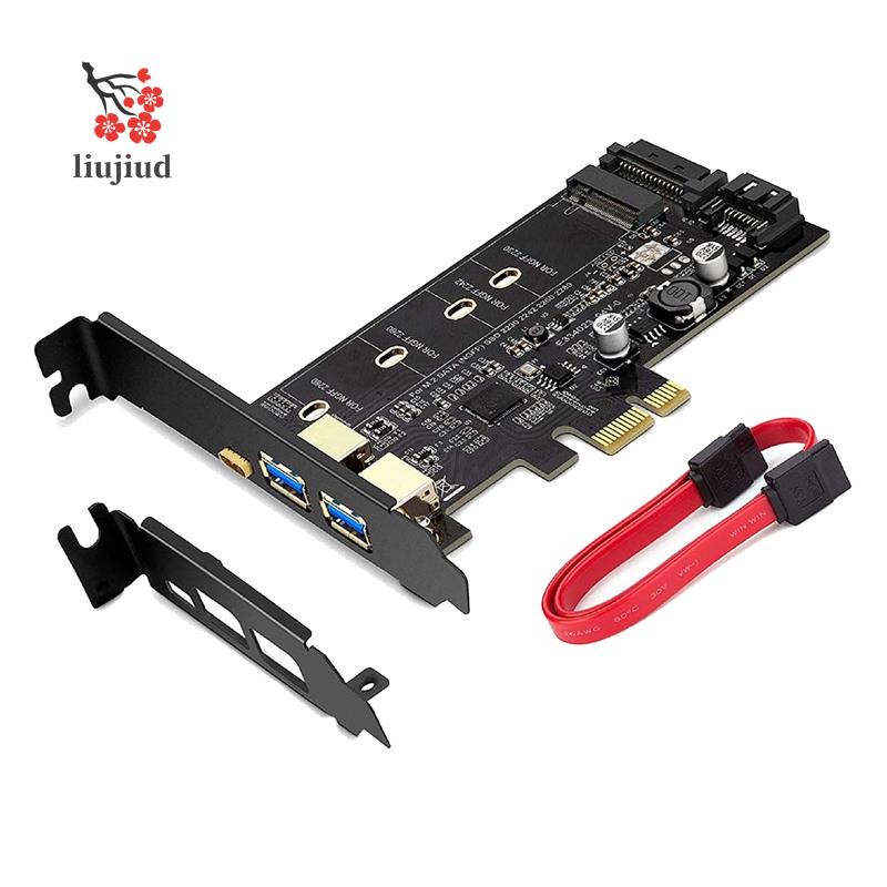 Thẻ Chuyển Đổi PCI-E Sang USB 3.0 PCI Incl.1 USB C Và 2 Cổng USB A M.2 NVME Sang PCIe 3.0 Kèm Giá Đỡ
