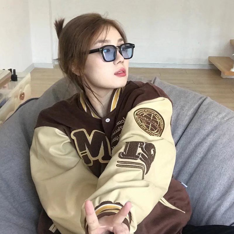 Áo Khoác Bóng Chày Vải Len Dáng Rộng Phong Cách Retro Mỹ Hàn Quốc Mới Cho Cặp Đôi