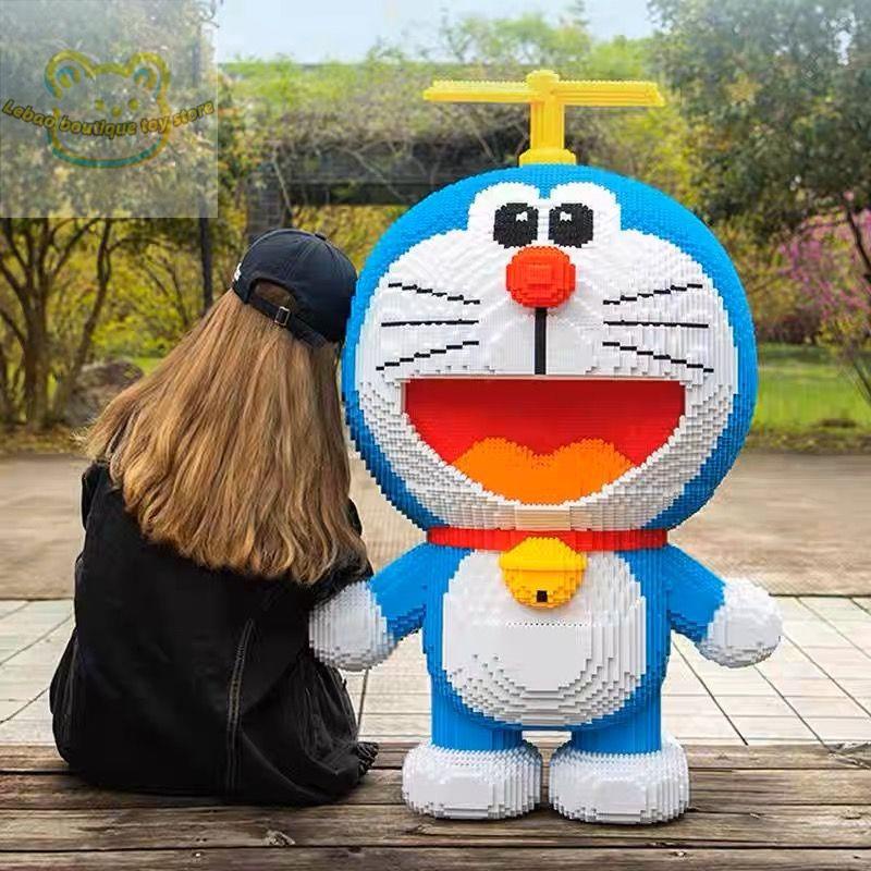 【Hàng có sẵn】Tương thích với các khối xây dựng Lego Doraemon màu xanh béo các hạt nhỏ lắp ráp người lớn đồ chơi giáo dục