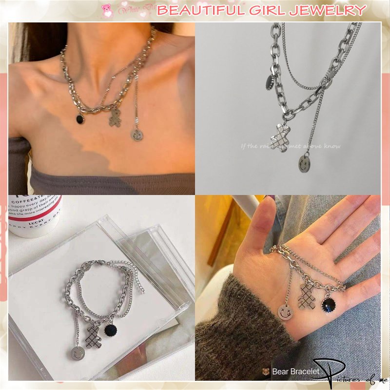 Dây chuyền/ Vòng đeo tay hai lớp phong cách hiphop thời trang cho nữ