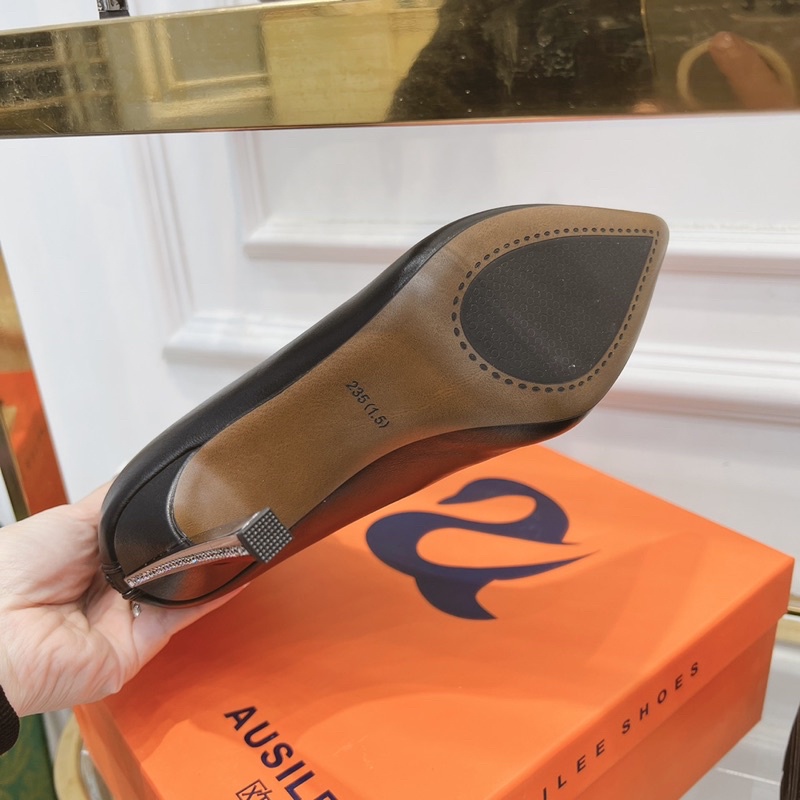 Boot cao gót da cổ thấp lót lông gót mix đá 9p fullbox