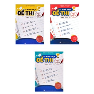 Sách - combo chinh phục đề thi vào lớp 6 - bộ 3 môn toán, tiếng việt, tiếng anh