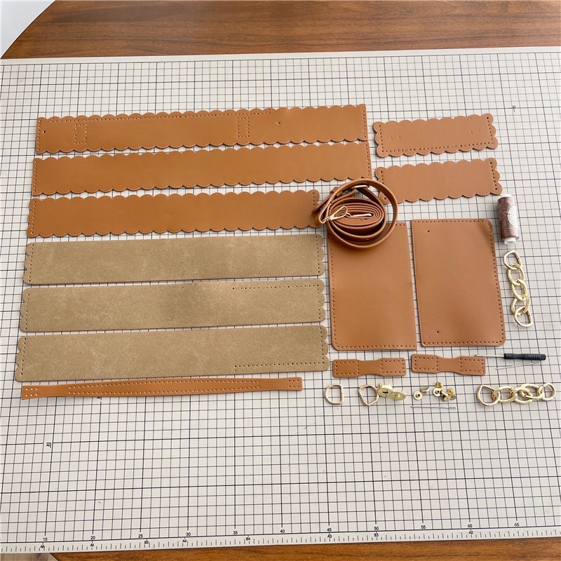 Túi tự đan da PU cao cấp kèm móc treo - Túi handmade đeo chéo làm quà tặng người yêu