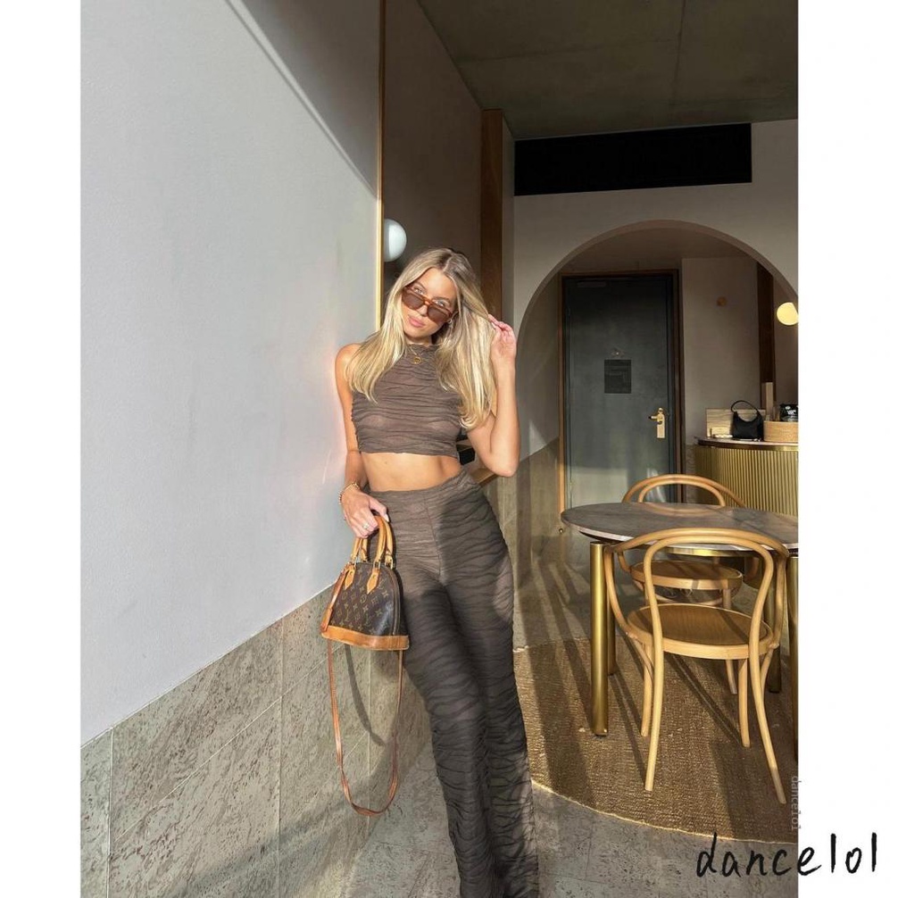 Set Áo Sát Nách Cổ Cao + Quần Dài Lưng Cao 1O1