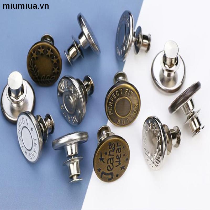 miumiuaNút cài quần jean bằng kim loại có thể tháo ra và điều chỉnh tiện lợi cho nữ