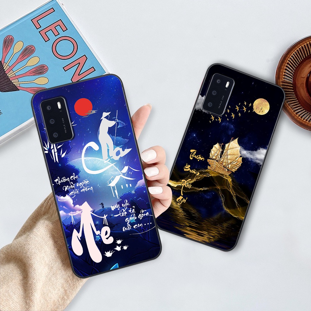 Ốp lưng Oppo A16 - A16k - Ốp Oppo in hình chữ thư pháp tâm an, cha mẹ , tài lộc đầy ý nghĩa