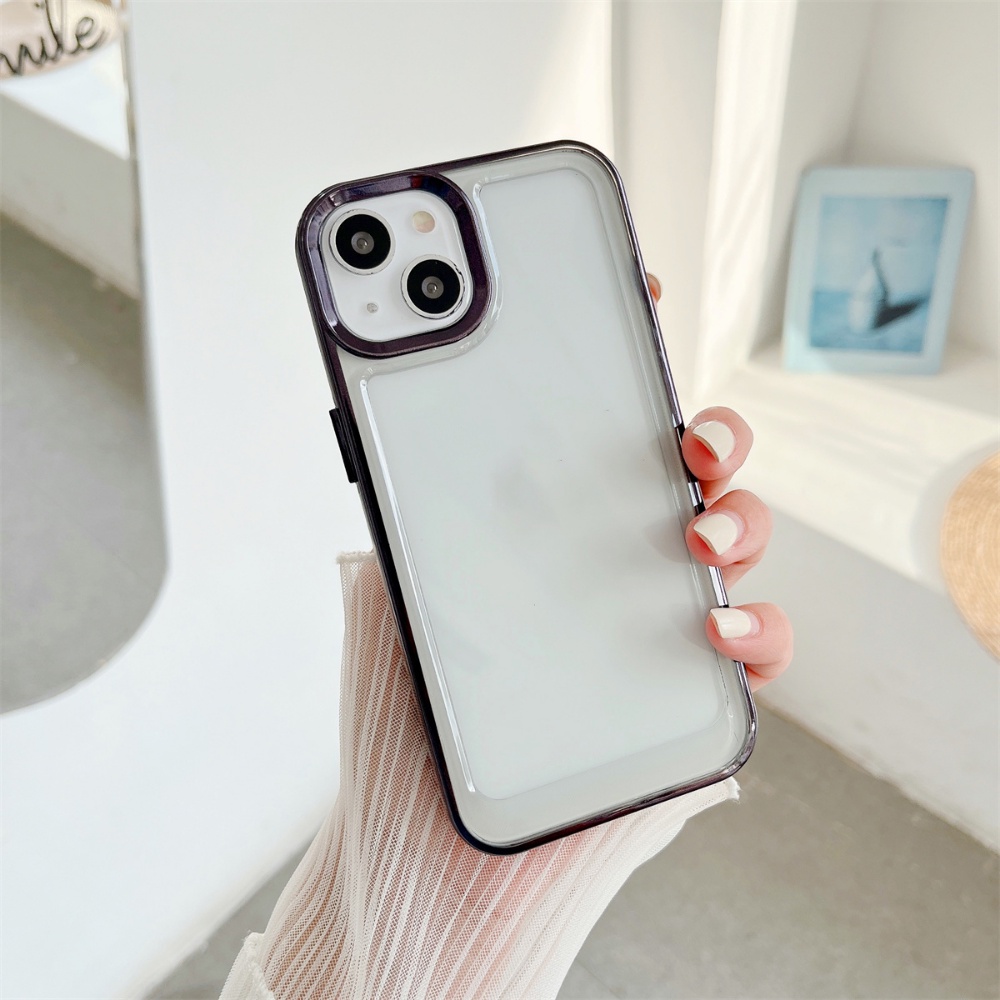Ốp Điện Thoại TPU Dẻo Trong Suốt Mạ Điện Nhiều Màu Sang Trọng Chống Sốc Cho IPhone 14 13 12 11 Pro max