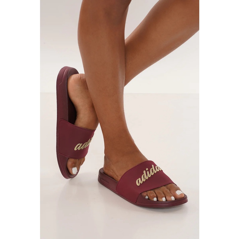Dép chính hãng Adidas Adilette Shower unisex màu đỏ logo vàng