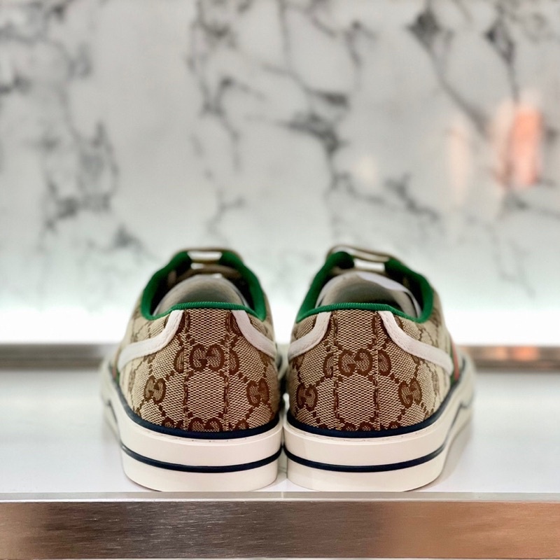 Giày Gucci 1977 Sneaker Nâu Canvas Lai Au SC