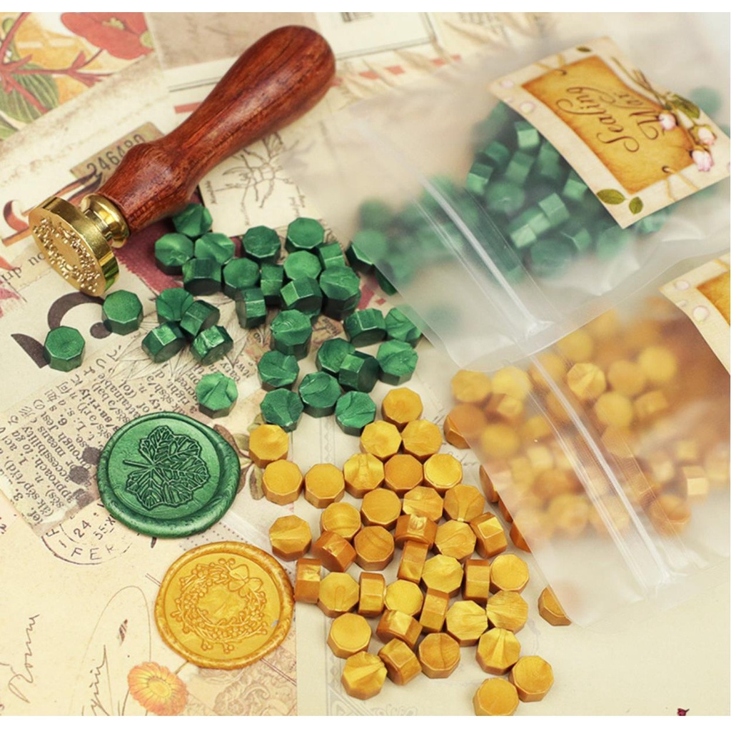 Bộ 100 Chiếc Tem Đóng Dấu Sáp Màu Mới