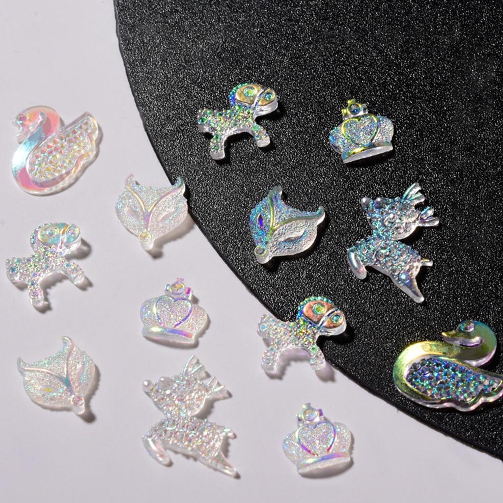Set 30 Phụ Kiện Đính Trang Trí Móng Tay Nghệ Thuật Hình Động Vật Xinh Xắn