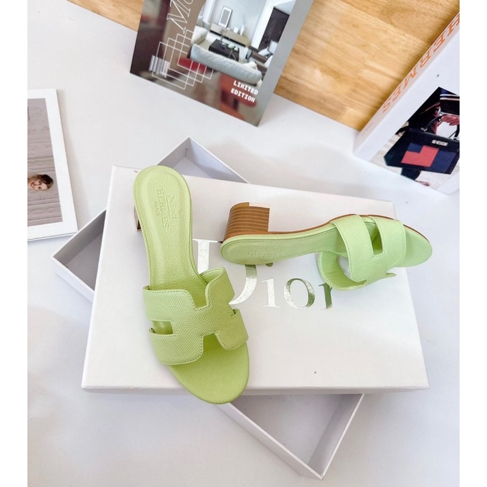 Dép cao gót hm đế vuông dập gỗ cao 5cm 5 màu siêu hot