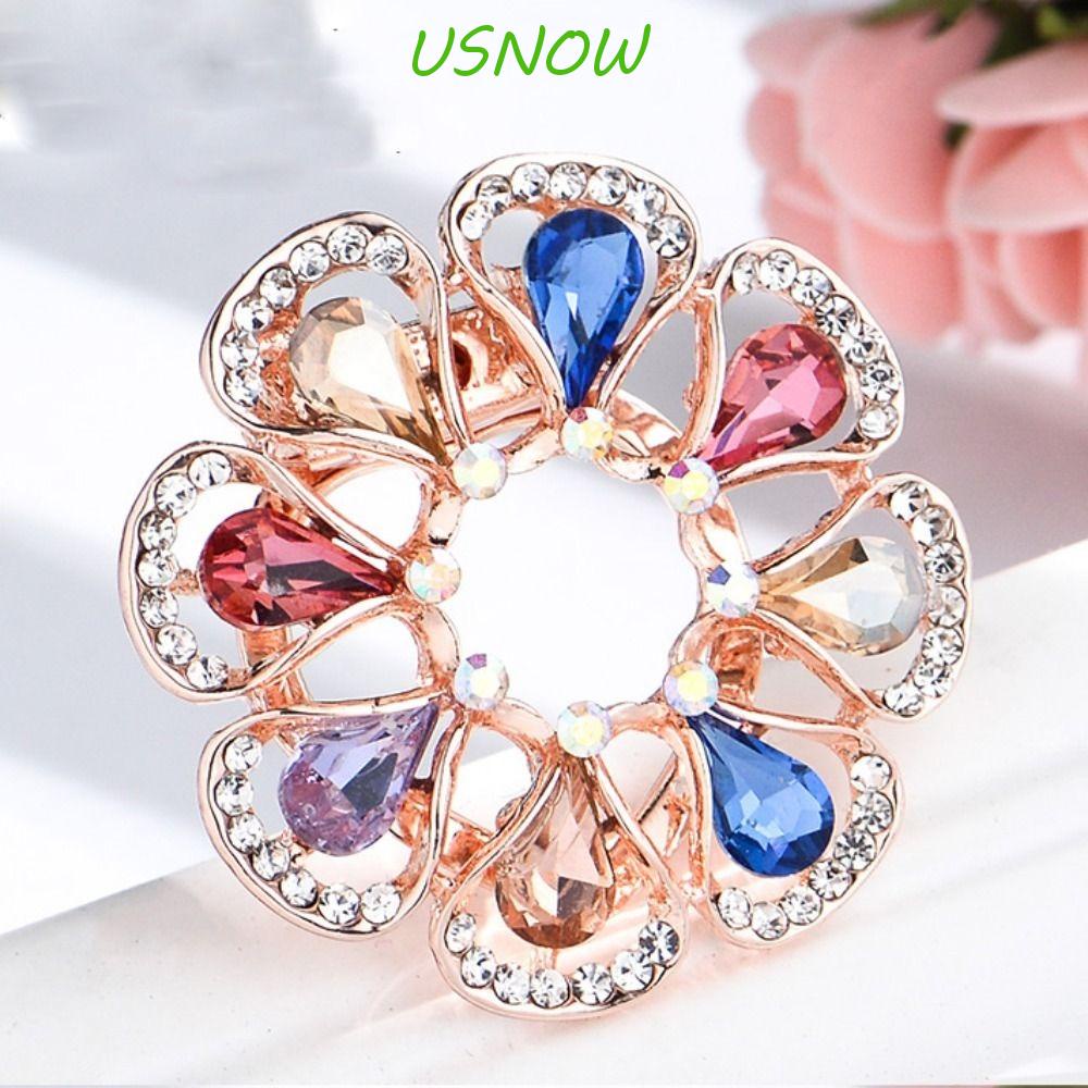 Khóa Cài Khăn Choàng Hình Tròn Họa Tiết Hoa Nhiều Màu Sang Trọng