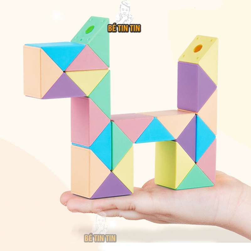 Rubik Rắn Magic Snake, 1 Que Thước Ma Thuật Sáng Tạo Đồ Chơi Phát Triển Trí Não