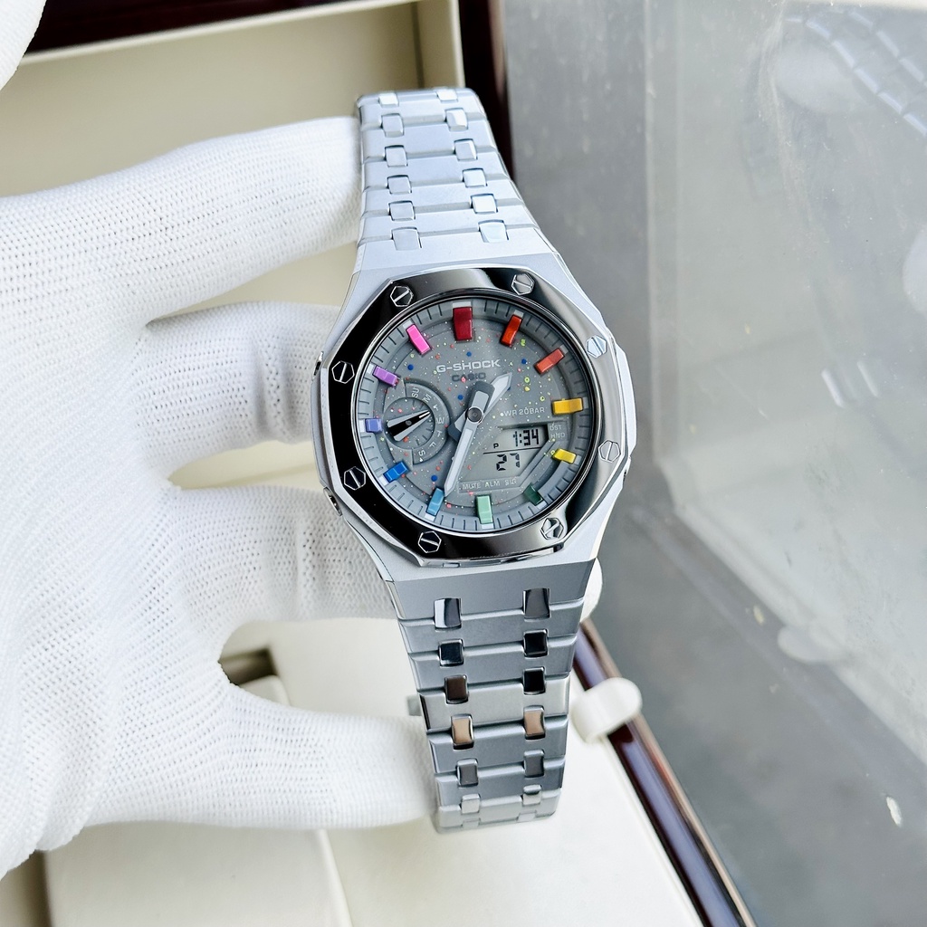 Đồng hồ nam dây thép Casio G Shock GA 2100 Custom Royal Galaxy Grey